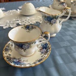 Royal Albert Moonlight Rose blue Creamer milk Pitcher.Plus extras. READ FIRST!